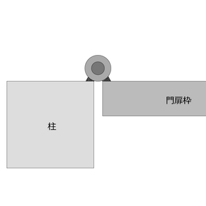 丁番付き門扉柱