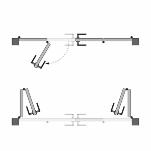 ４枚折れ戸門扉の開き図面