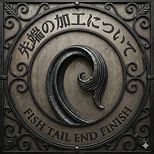 ロートアイアンの先端魚尾加工アイコン