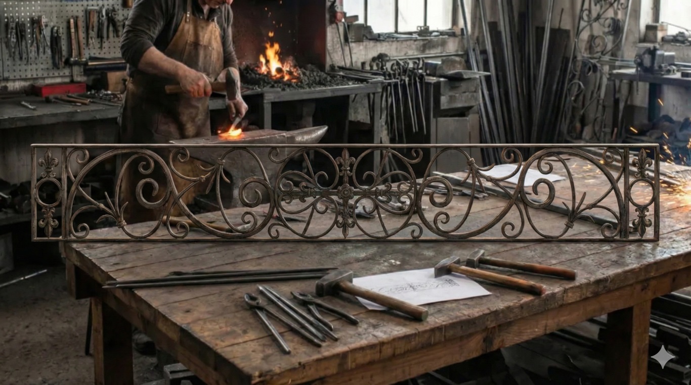 ロートアイアンの製作工房の様子