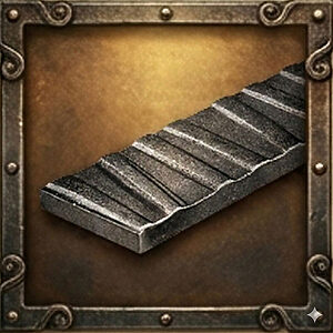 ストライプ（リブ）加工のロートアイアン装飾プレート｜凹凸テクスチャの仕上げサンプル