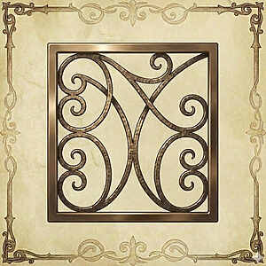 ロートアイアンの装飾パネル（スクロール模様）｜シンプルフレーム仕上げのデザイン例