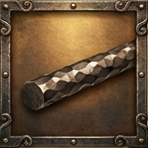 槌目（ハンマード）仕上げのロートアイアン丸棒｜鍛造テクスチャが映える素材サンプル