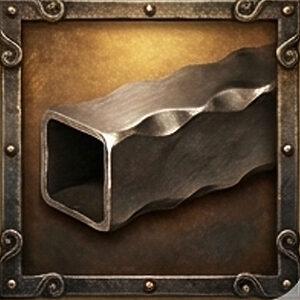 ラフ鍛造風に成形したロートアイアン角パイプ｜手打ち感のあるフレーム材サンプル