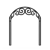 ロートアイアン製のアーチゲートを象徴するガーデン向け装飾アーチのベクターアイコン