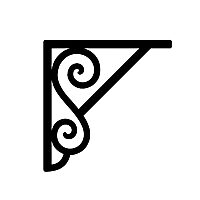 曲線装飾が特徴のロートアイアン製ブラケット・棚受けのイメージアイコン