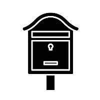 ロートアイアン風デザインの郵便ポスト・宅配ボックスのクラシックなベクターアイコン