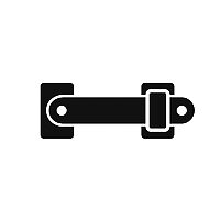 門や開閉扉の固定に使用するロートアイアン製ゲートラッチのシンプルアイコン