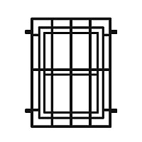 icon-windowcover 防犯と装飾を兼ねたロートアイアン製の窓面格子パネルを示すアイコン